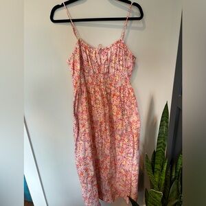 H&M 100% Cotten floral midi dress
